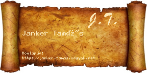 Janker Tamás névjegykártya